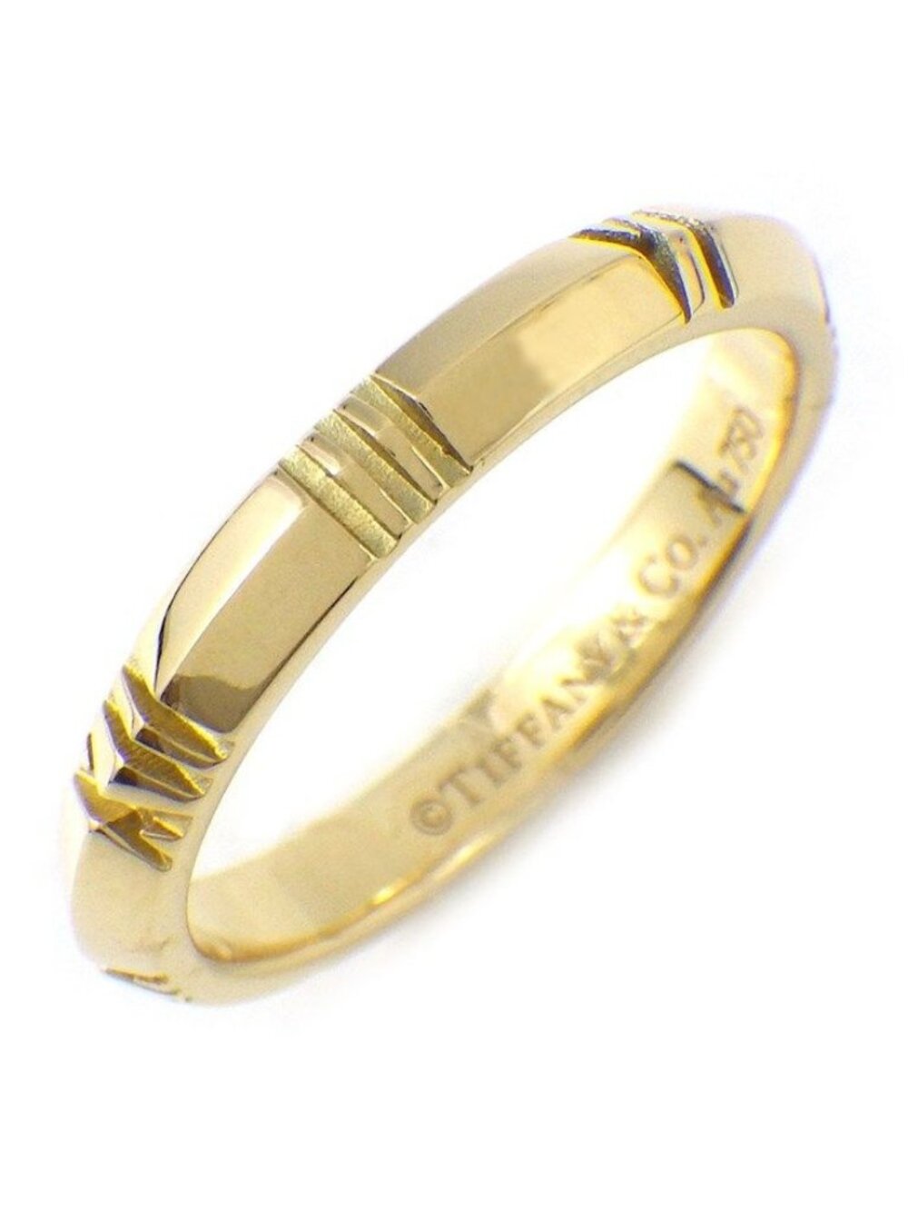 Tiffany & Co Ring Atlas Closed Narrow 18K Yellow Gold